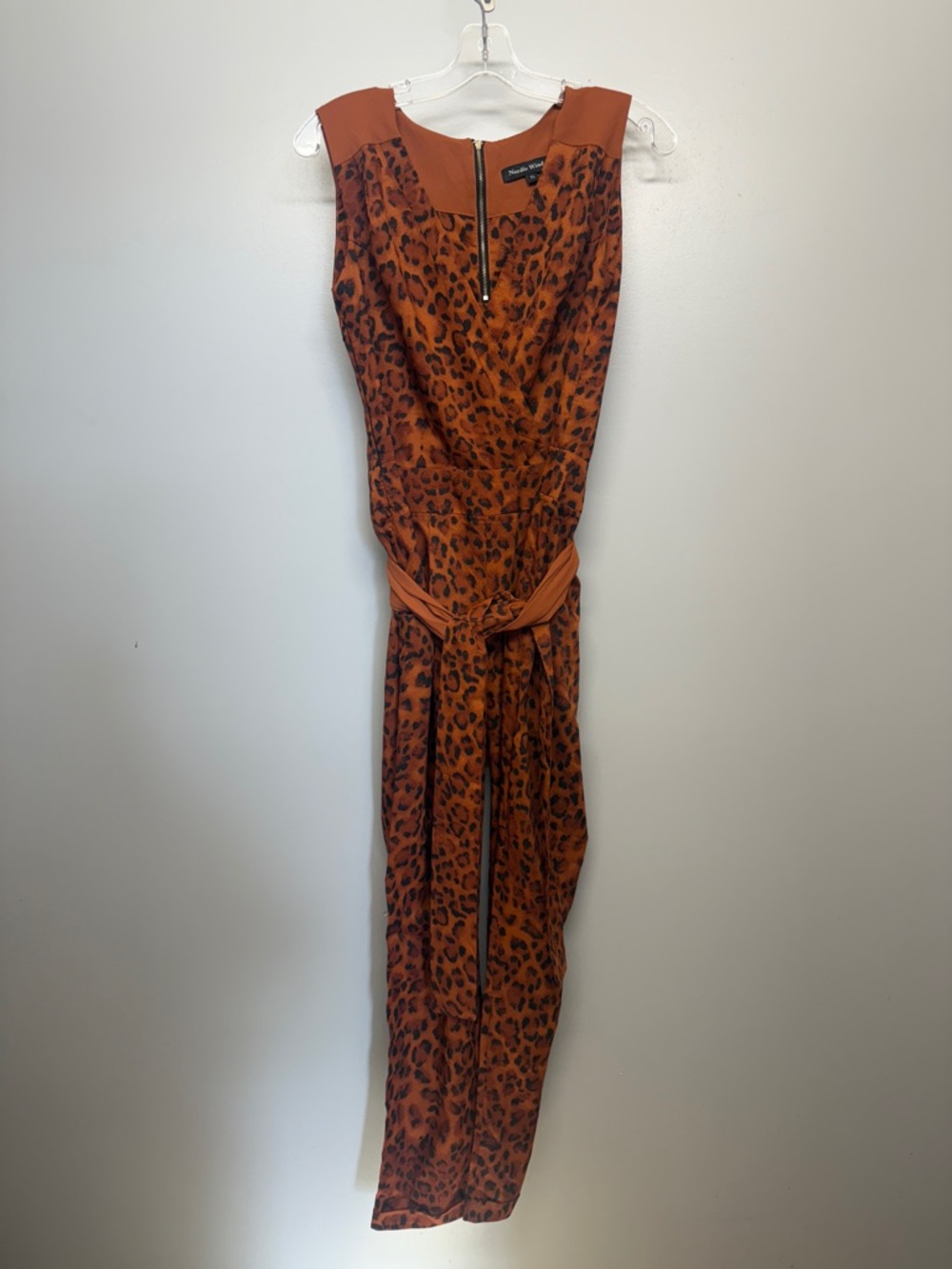 Free People Nordic Winds Rust Leopard-Print Jumpsuit - Picture 8 of 10